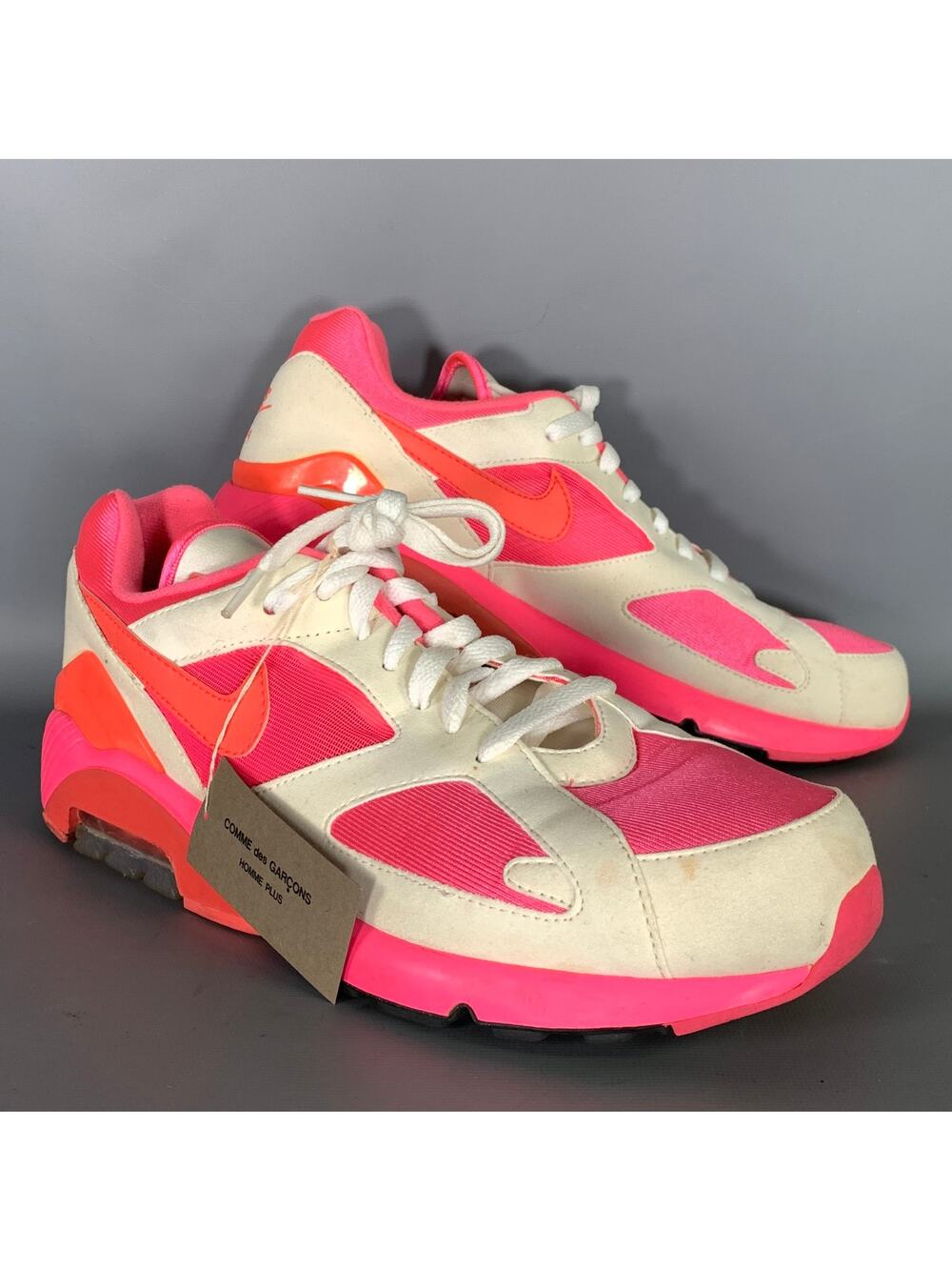 COMME des GARCONS HOMME PLUS Size 11 Pink White Color Block Nylon Sneakers